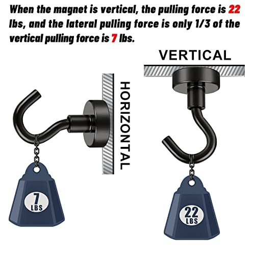 DIYMAG Black Magnetic Utility Hooks, 25Lbs Heavy Duty Rare Earth Neodymium Magnet Hooks with Nickel Coating for Kitchen, Cruise, Classroom, Workplace, Office and Garage etc, Pack of 3 - Image 6
