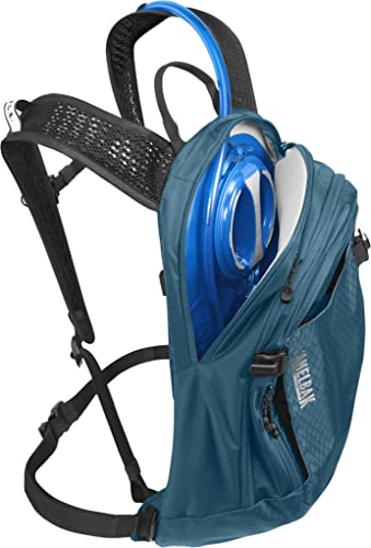 CamelBak M.U.L.E. 12 Mountain Biking Hydration Pack - Easy Refilling Hydration Backpack - Magnetic Tube Trap 100oz, Moroccan Blue/Black - Image 5