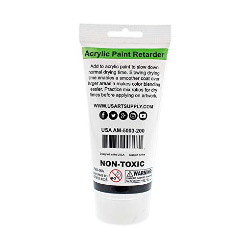 U.S. Art Supply Acrylic Retarder Acrylic Medium, 200ml Tube (6.7 Ounces) - Mixed with Color gives you longer Working Times - Image 2