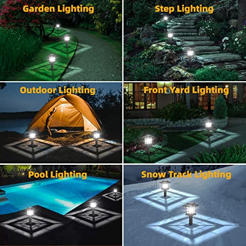 Beassla Solar Outdoor Lights 12 Pack, 12 Hrs Long-Lasting Waterproof Pathway Lights Solar Powered Auto On/Off, Solar Garden Lights Decorative for Landscape Walkway Driveway Patio Yard & Lawn - Image 4