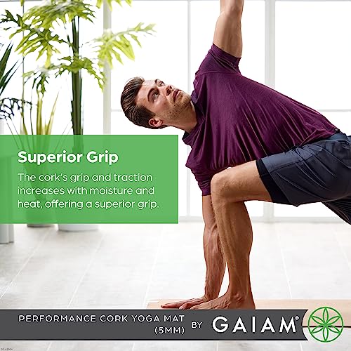 Gaiam Yoga Mat Cork - Great for Hot Yoga, Pilates (68-Inch x 24-Inch x 5mm Thick) - Image 3