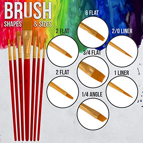 U.S. Art Supply Professional 24 Color Set of Outdoor Acrylic Paint in 2 Ounce Bottles, Plus a 7-Piece Brush Kit - Vivid Colors for Artists, Students - Use on Canvas, Rocks, Kids' Wood Crafts, and Toys - Image 3