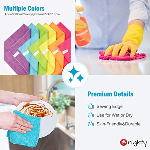 Orighty Microfiber Cleaning Cloths, Pack of 20, Highly Absorbent Cleaning Supplies, Lint Free Cloths for Multiple-use, Powerful Dust Removal Cleaning Rags for House, Kitchen, Car Care(12x12 inch) - Image 3