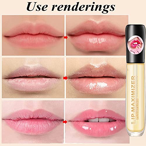 2 Pcs Lip Plumper Lip Gloss, Moisturizing Lips Plumper Vitamin E Plumping Lip Maximizer Serum Transparent Toot Lip Oil Lip Plumper Gloss, Natural Lip Plumper - Image 3