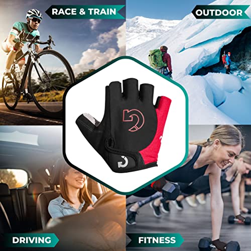GEARONIC Cycling Gloves Anti-Slip Mountain Bike Gloves For Men Breathable Foam Padded Biking Gloves Shock Absorbing MTB Bicycle Gloves Half/Full Finger Guantes (Gray, Large) - Image 3