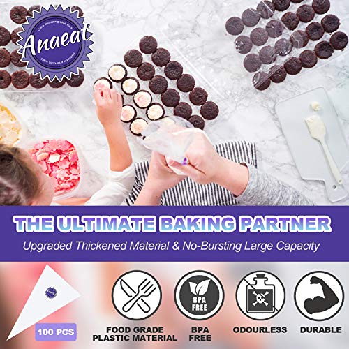 Anaeat Pastry Piping Bags Anti-Burst - Extra Thick 100 Pack Cake Decorating Bags, Disposable Cupcake Icing Bags for Cake, Cupcakes, Cookies & Frosting - Professional Baking Tools for Bakers (12") - Image 5