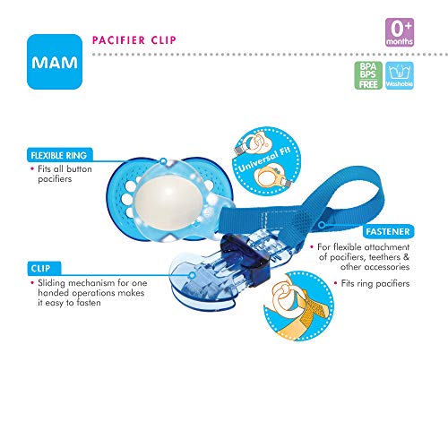 MAM 2 Clips for Pacifiers With Fasteners and Flexible Rings for Boys, Designs May Vary - Image 5